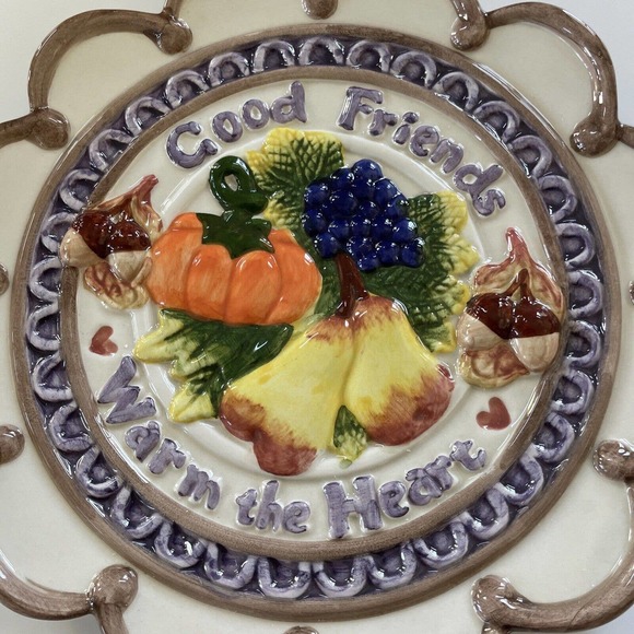 Omnibus by Fitz and Floyd Thanksgiving Canape Plate‎ 2050/452 Harvest Fall Decor - Picture 4 of 12